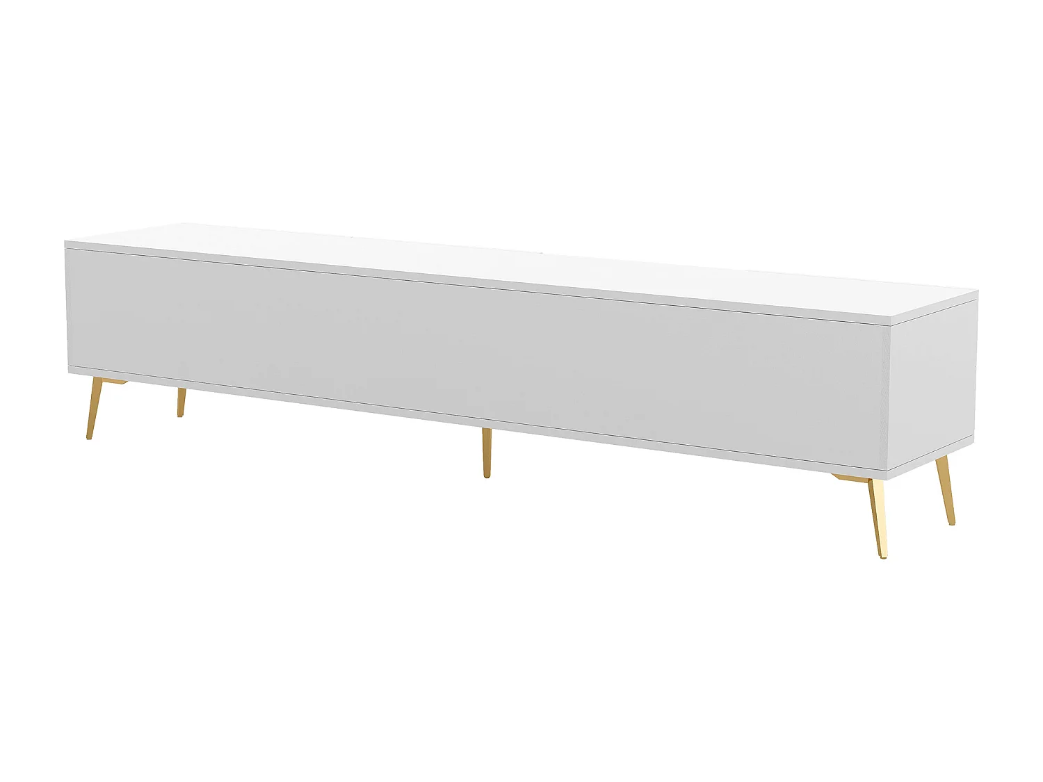 180cm Contemporary Scandinavian TV Unit for 75" TVs - 2 Drawers and 3 Compartments - White