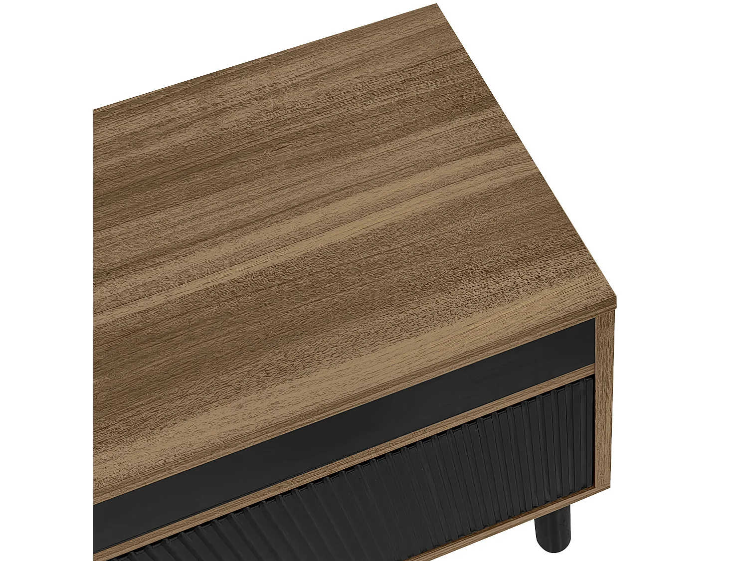 TV Stand 170x38x47.7 cm - 3 Doors - MDF + Particleboard - Natural + Black