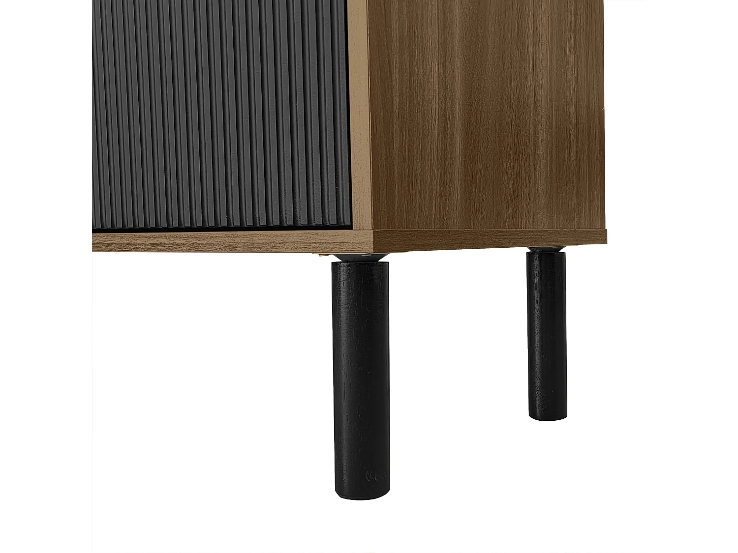 TV Stand 170x38x47.7 cm - 3 Doors - MDF + Particleboard - Natural + Black
