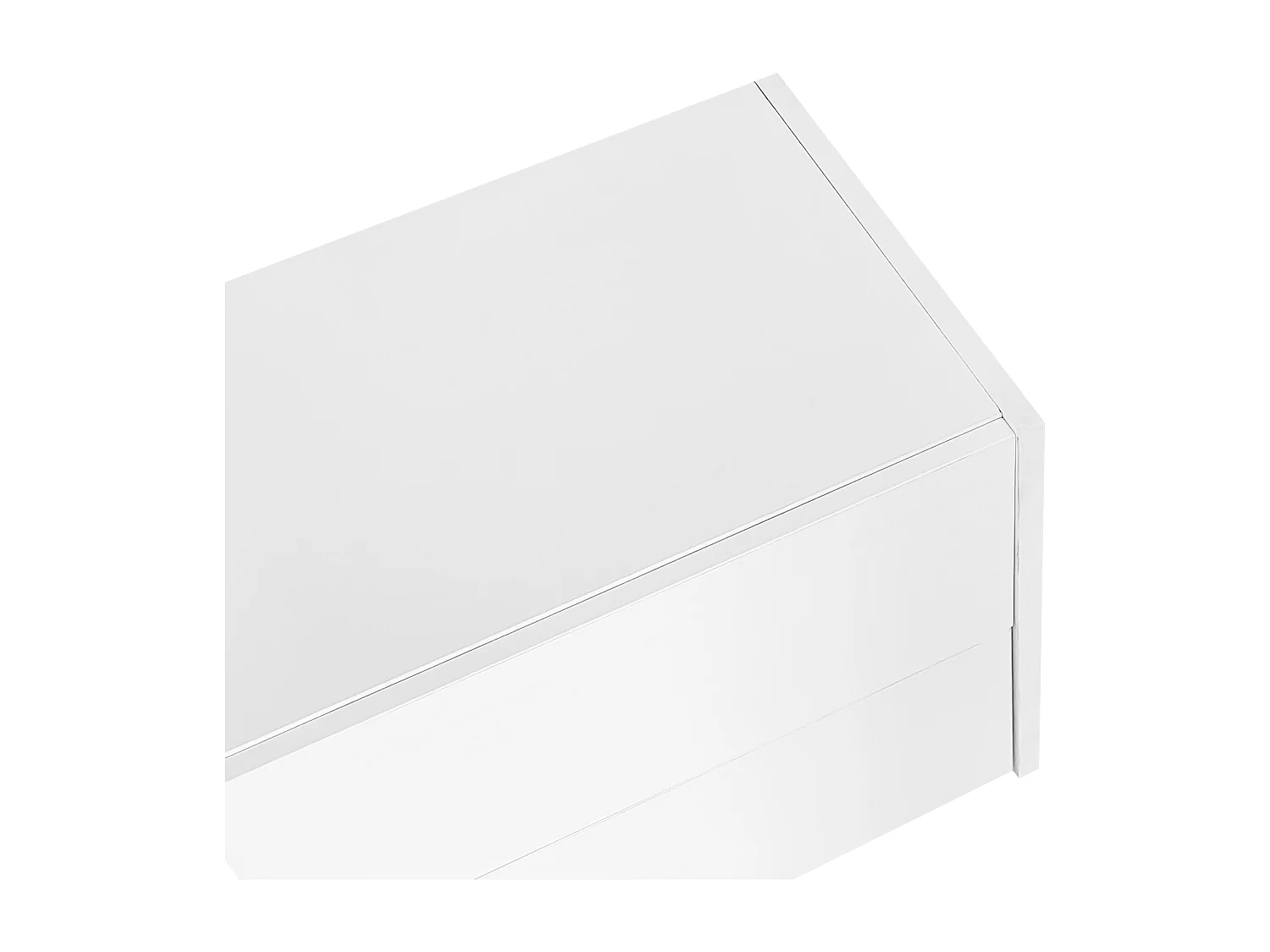 Glossy TV Stand 170x30x39 cm - with LED Light - 3 Doors and 1 Drawer - Particleboard - White