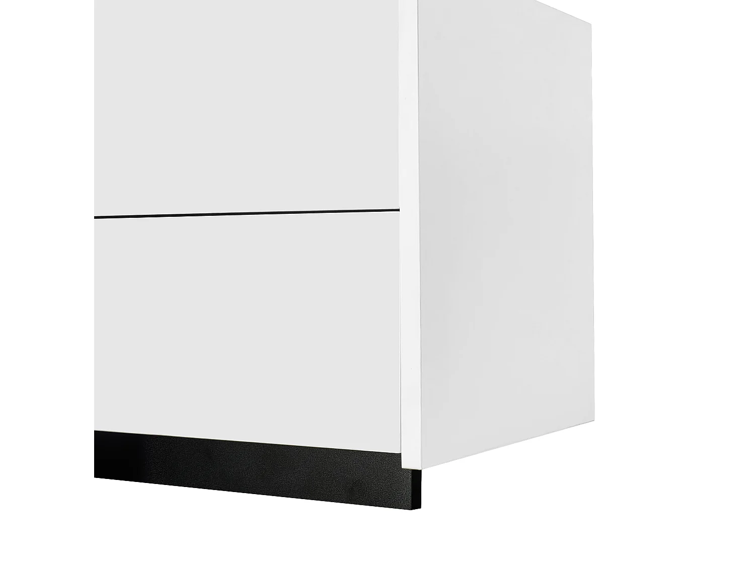 Glossy TV Stand 170x30x39 cm - with LED Light - 3 Doors and 1 Drawer - Particleboard - White