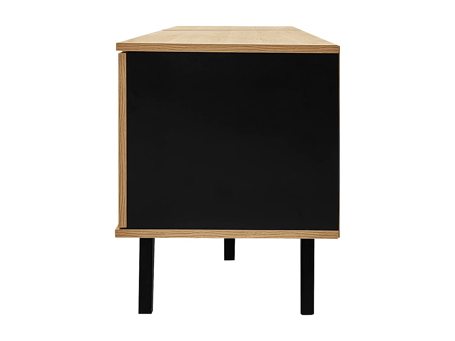 170cm TV Stand - 1 Drawer, 1 Niche, 2 Doors - Natural & Black