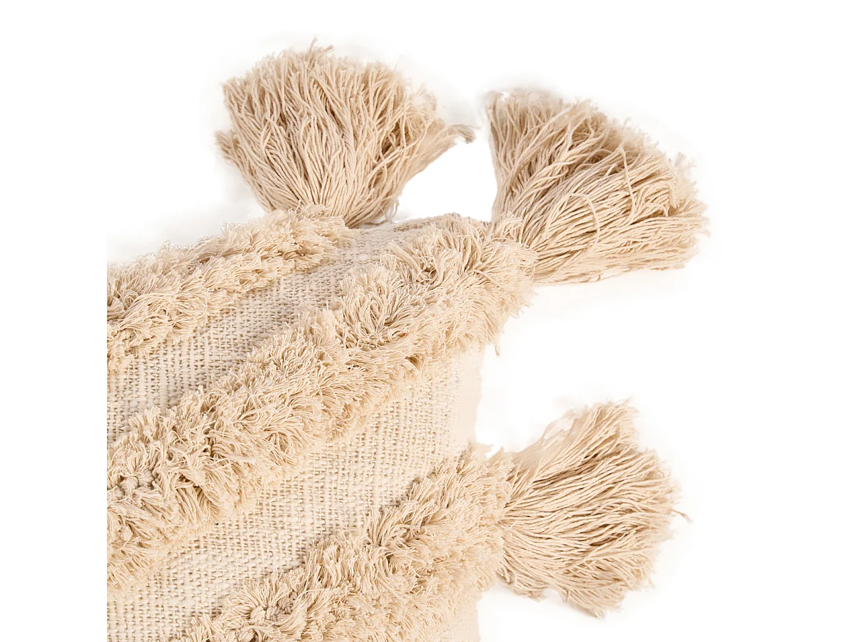 The Nomad Tassel Cushion Cover - Cream