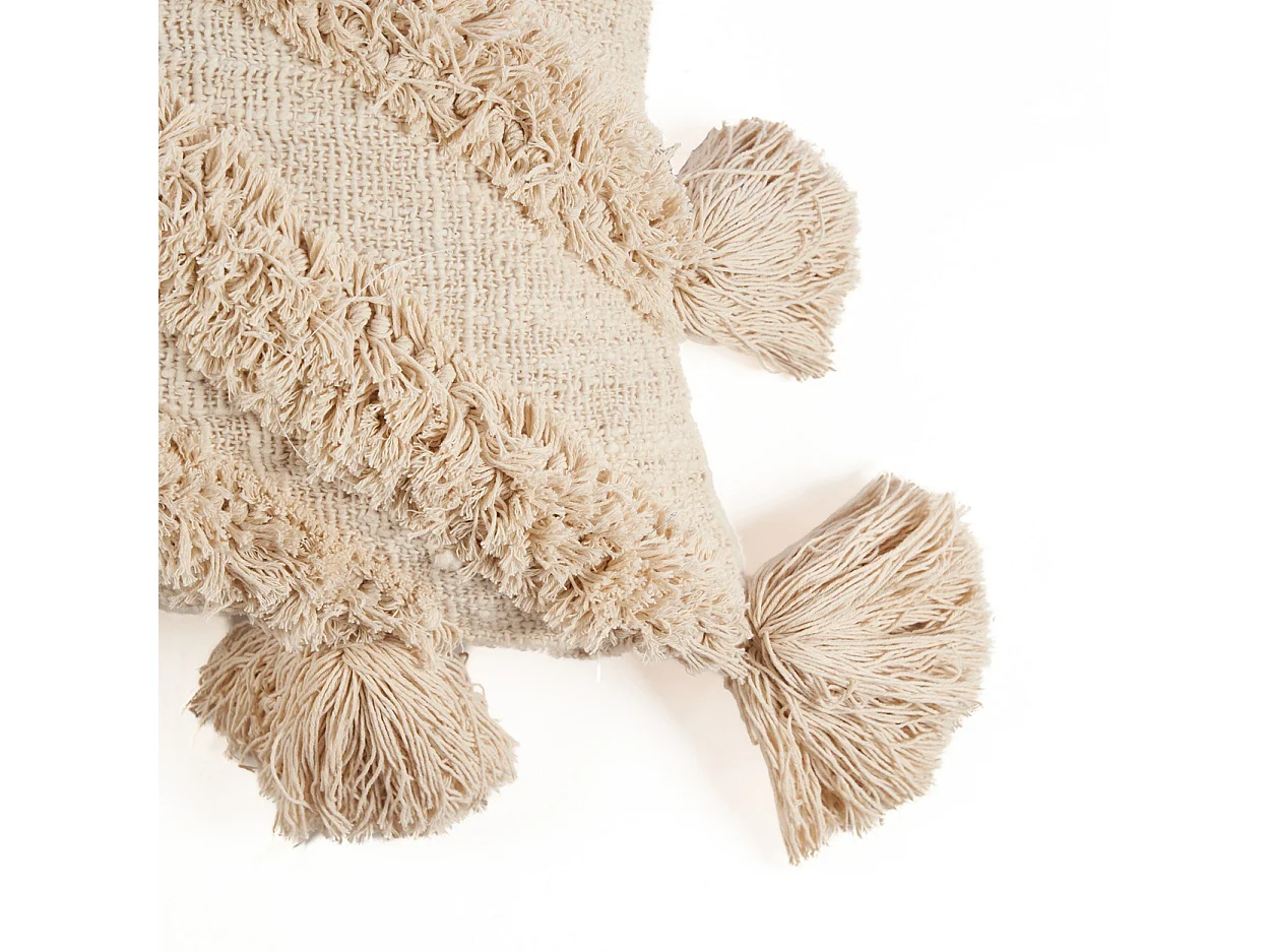 The Nomad Tassel Cushion Cover - Cream