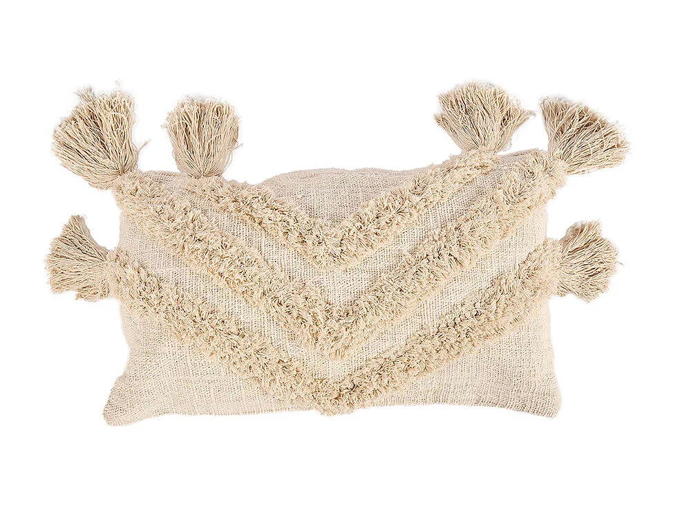 The Nomad Tassel Cushion Cover - Cream