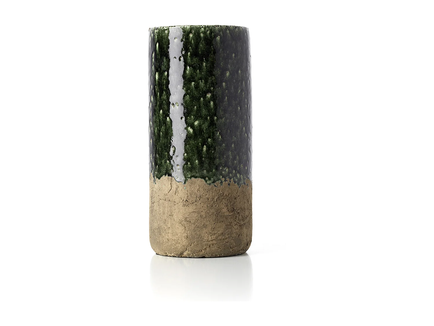 Le Vase Cylindre Moss - Vert Béton - L