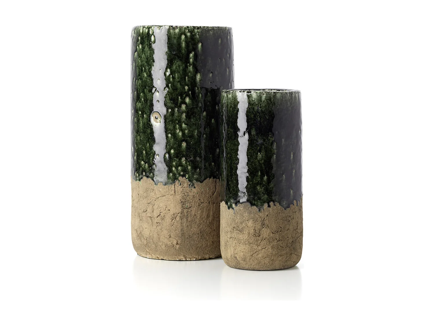 Le Vase Cylindre Moss - Vert Béton - L