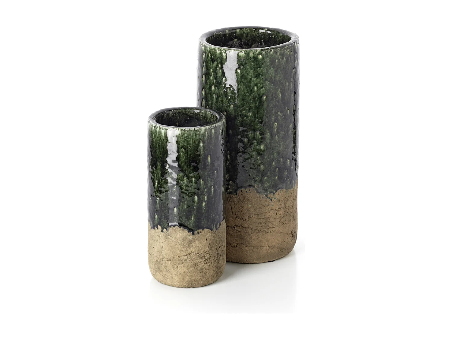 Le Vase Cylindre Moss - Vert Béton - L