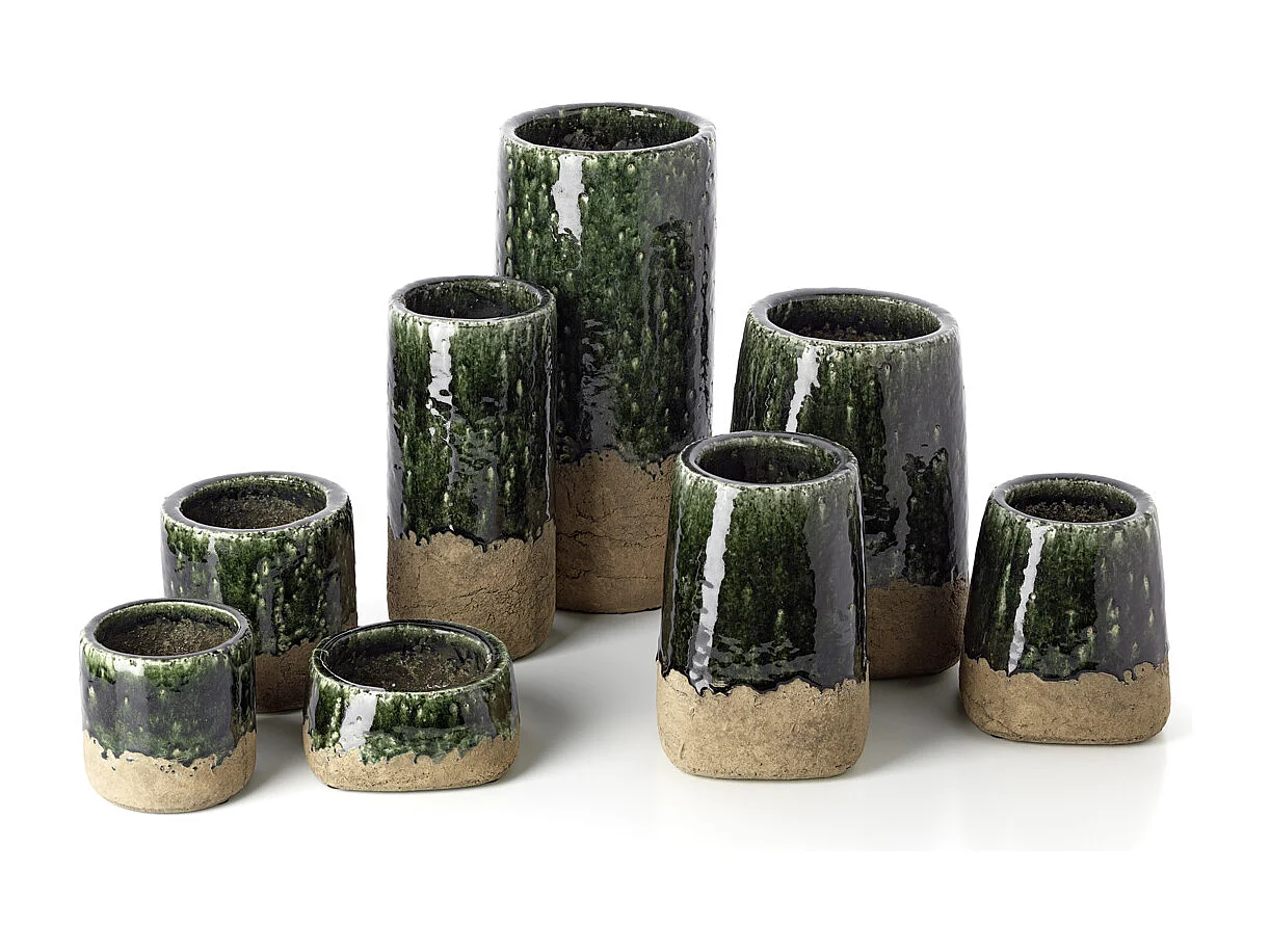 Le Vase Cylindre Moss - Vert Béton - L