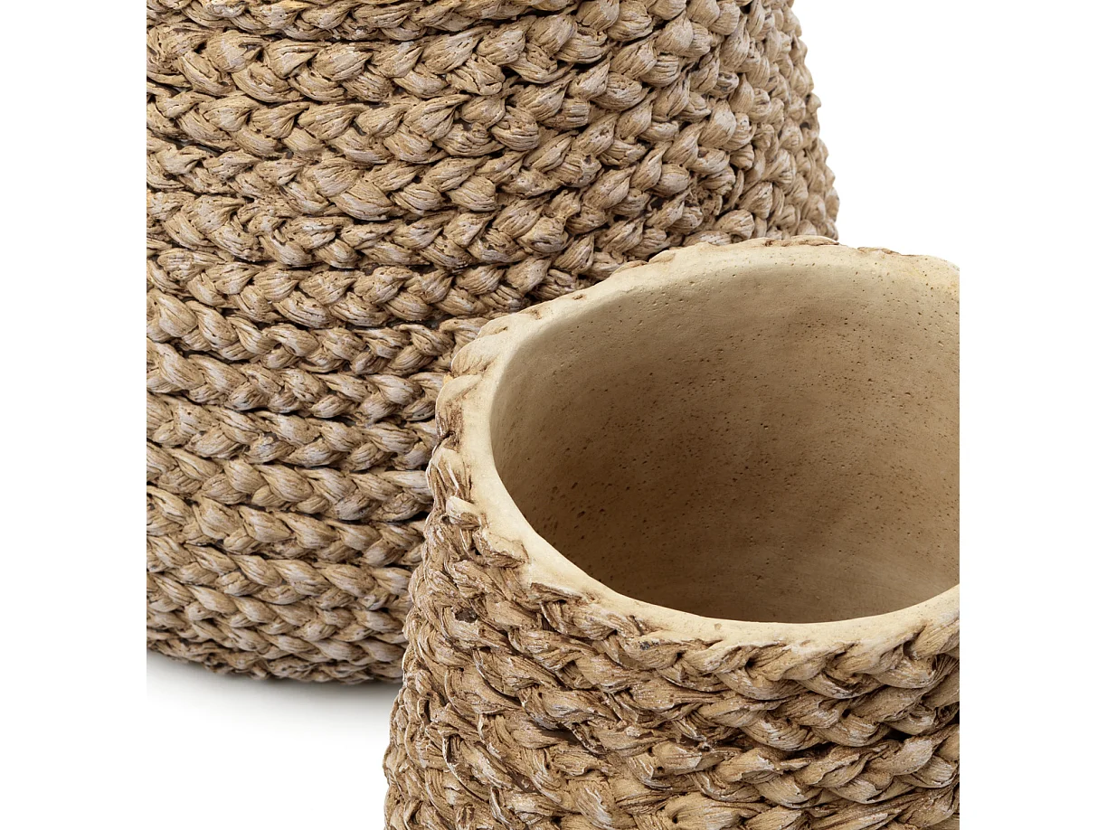De Braided Planter - Natuurlijk - M