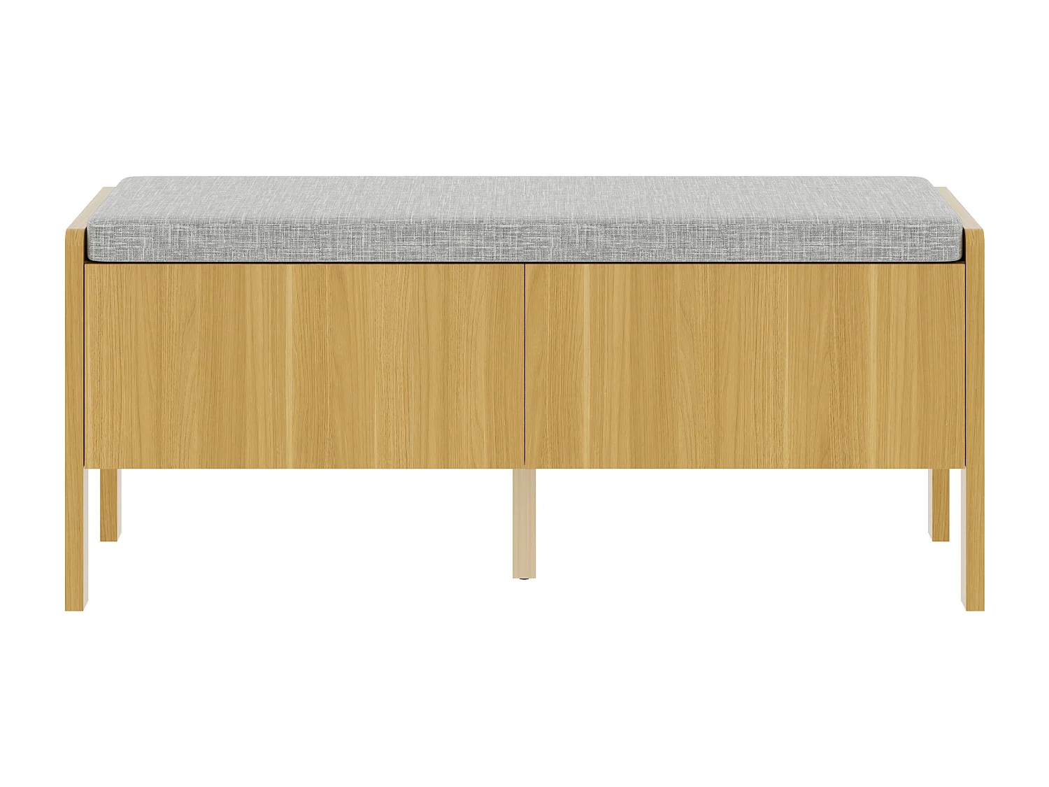 Banc à chaussures moderne - 113.5 x 45.5 x 40 cm - avec 2 tiroirs - MDF - naturel + gris