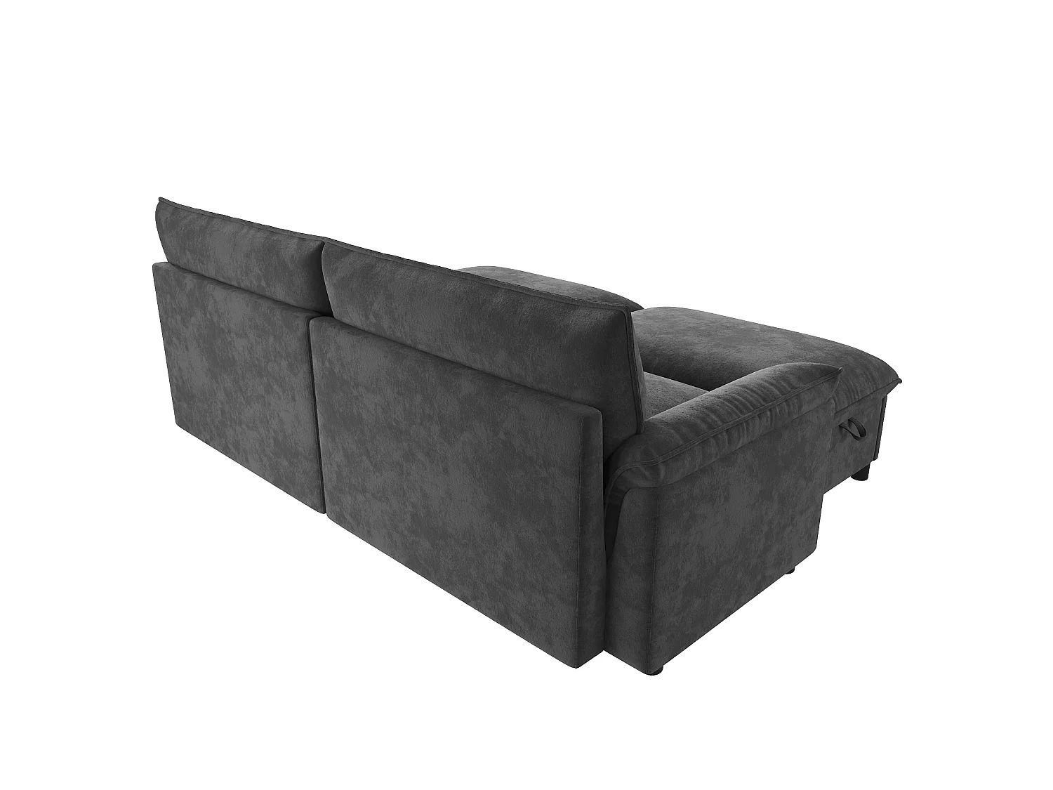 Moderne 2-zitsbank - 216 x 77 x 82 cm - met 2 verwijderbare voetensteunen met opbergruimte - fluweel - zwart