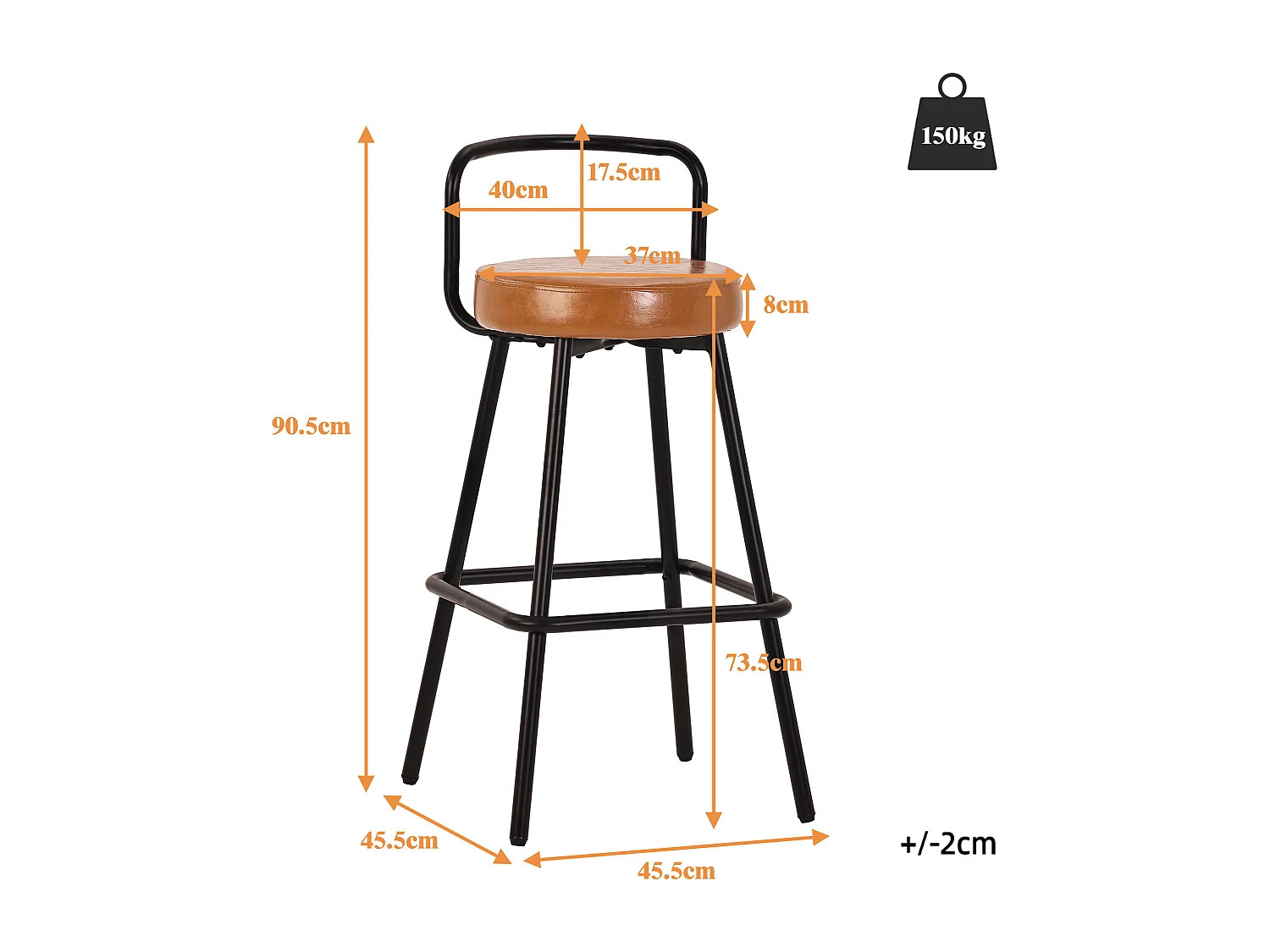 Ensemble Îlot central et tabourets 3 pièces - avec tiroirs + portes + tabourets de bar assortis - MDF + métal - blanc