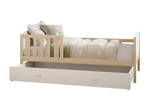 Lit Enfant Timo 90x190 tiroir Pin - blanc