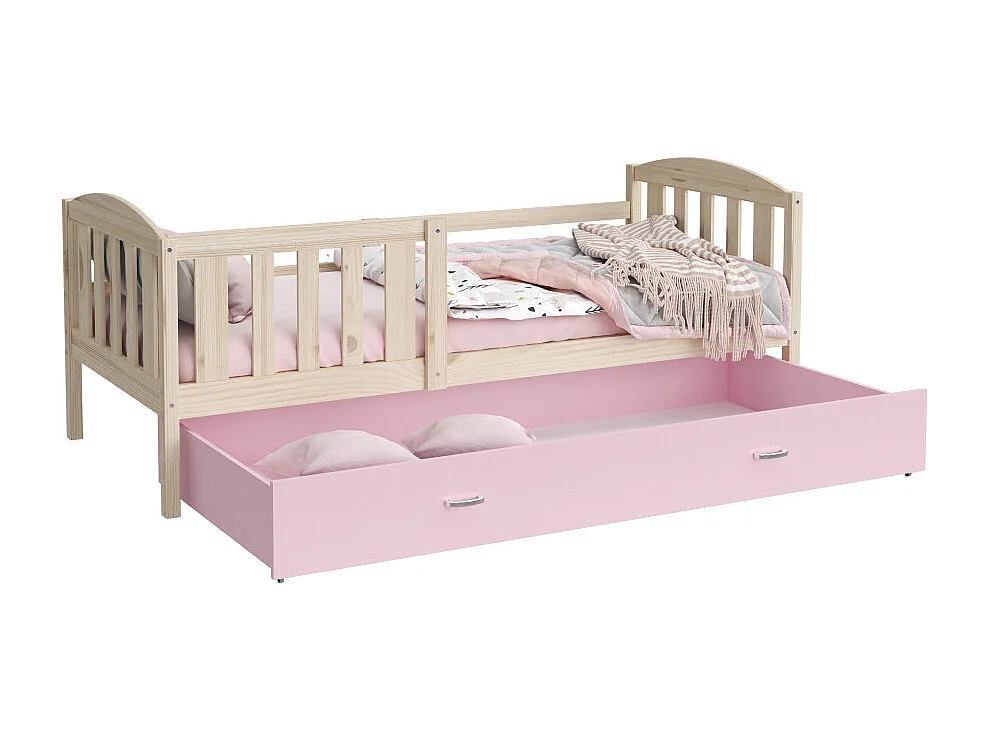 Lit Enfant Nilo 80x160 tiroir Pin - rose