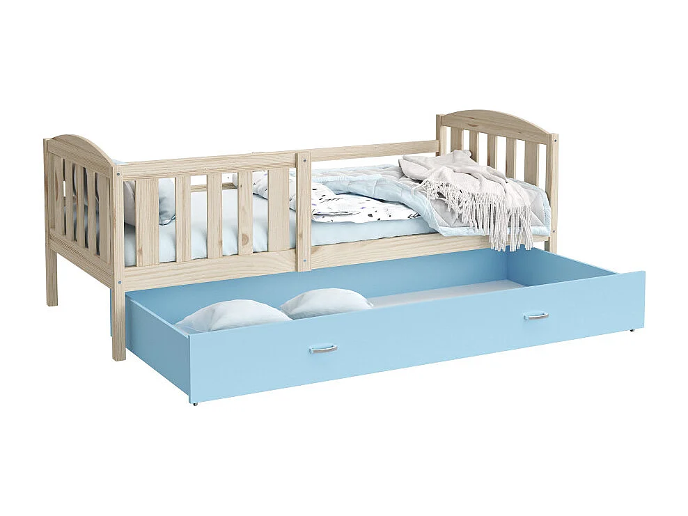 Lit Enfant Nilo 90x190 tiroir Pin - bleu