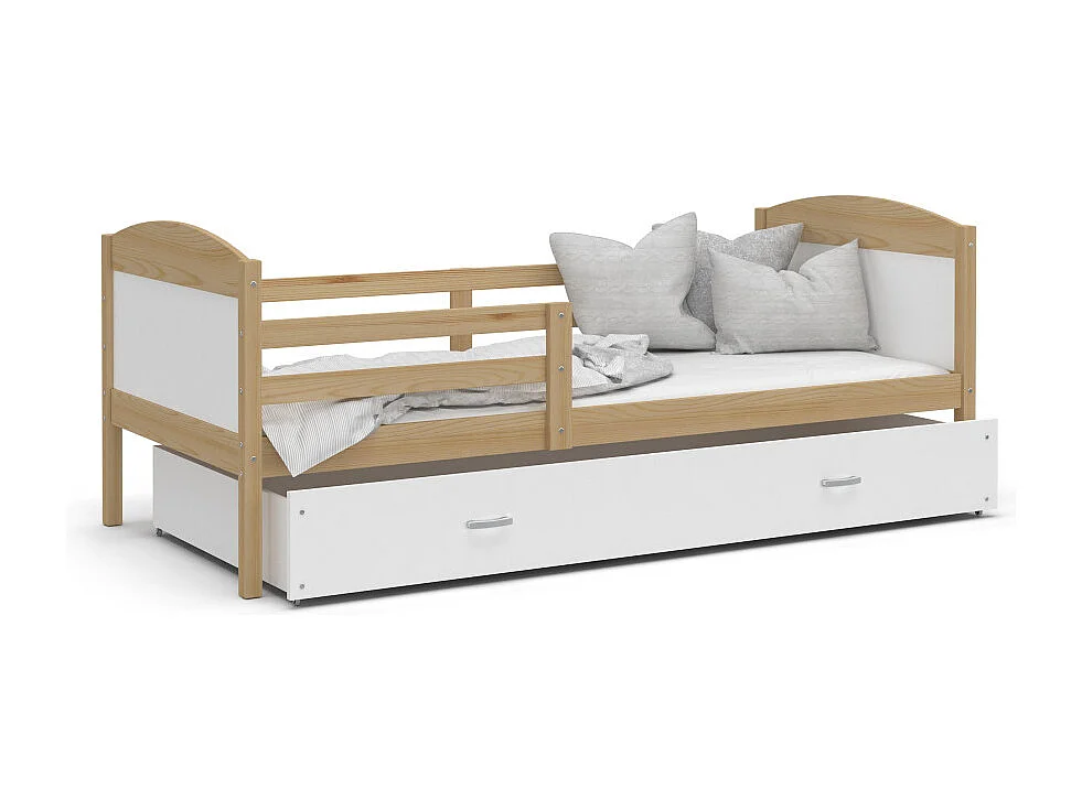Lit Enfant Matys 80x160 tiroir Pin - blanc