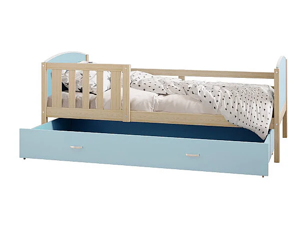 Lit Enfant Timo 90x190 tiroir Pin - bleu