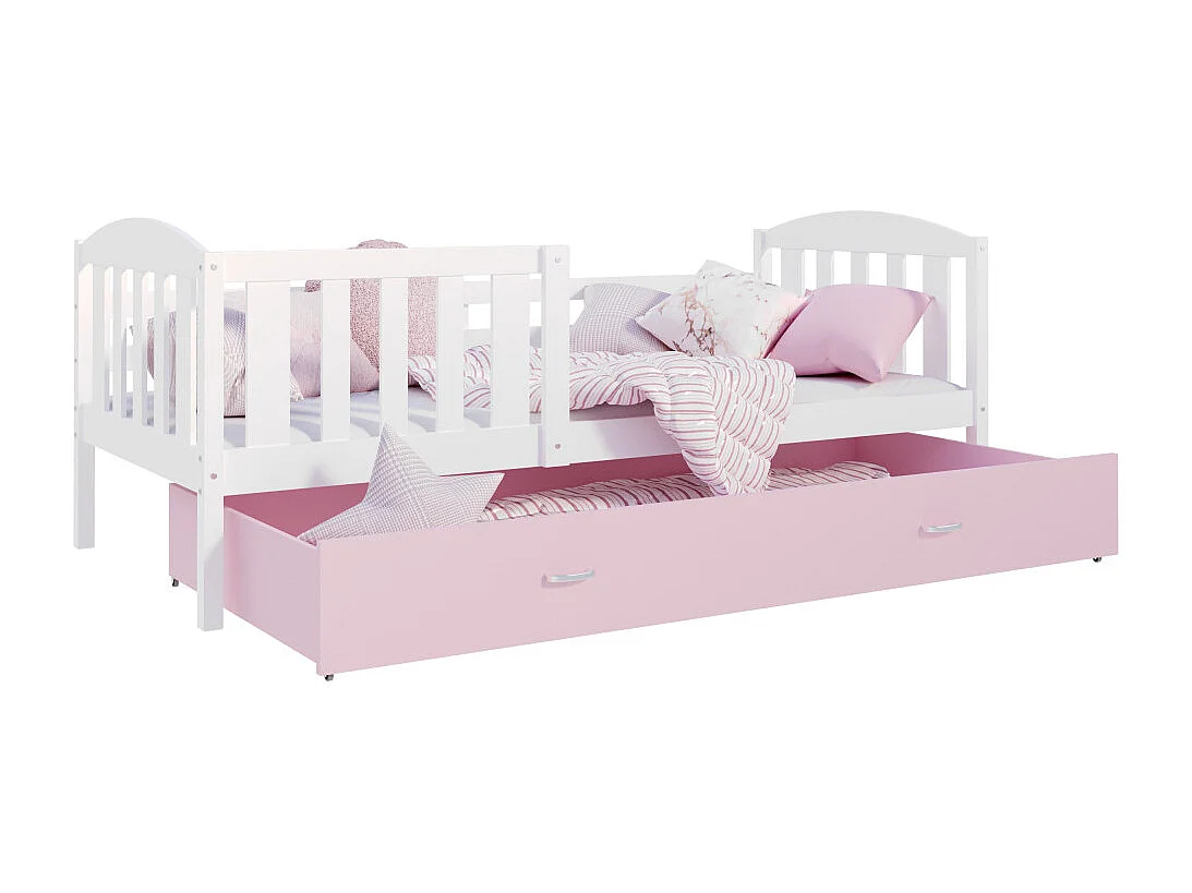 Lit Enfant Nilo 90x190 tiroir Blanc - rose