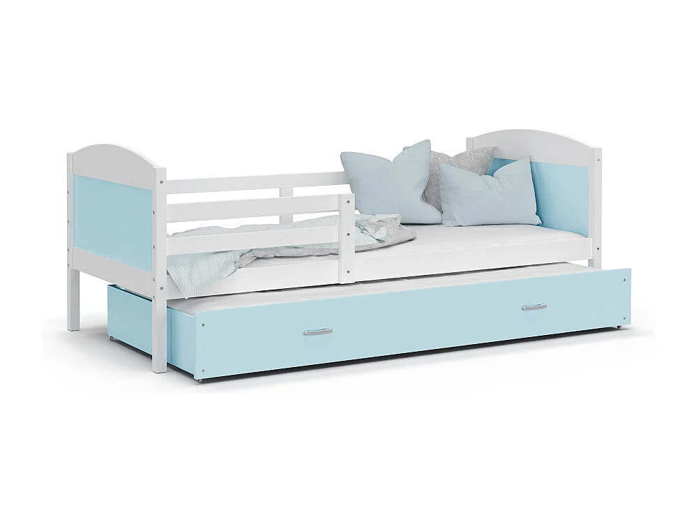 Lit Enfant Matys 80x160 tiroir Blanc - bleu