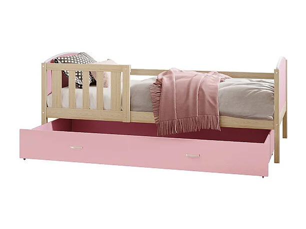 Lit Enfant Timo 90x190 tiroir Pin - rose