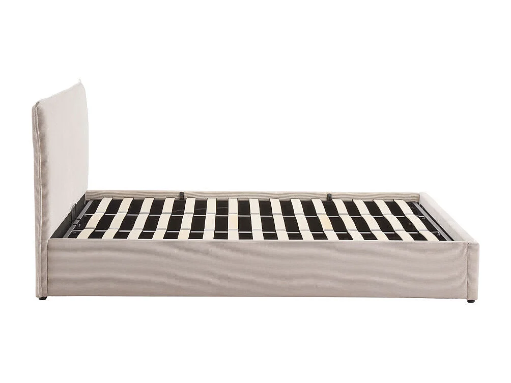 Cama - Lit coffre en velours côtelé 180x200cm - Beige
