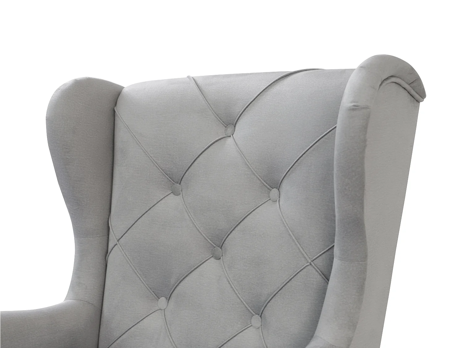 Fauteuil à oreilles YORK – fauteuil de détente élégant en tissu MONOLITH 84 gris clair