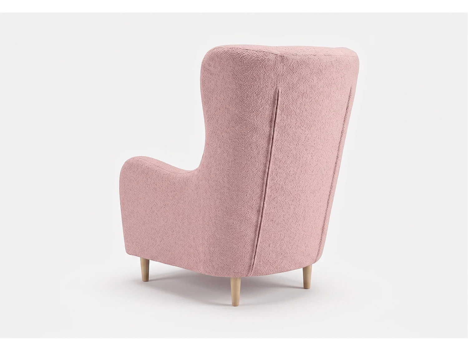 Fauteuil à oreilles BENETTO – fauteuil de détente élégant en tissu TWIST 16 rose