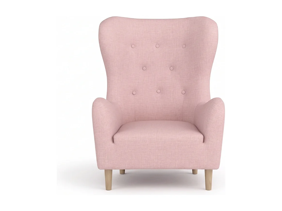 Fauteuil à oreilles BENETTO – fauteuil de détente élégant en tissu TWIST 16 rose