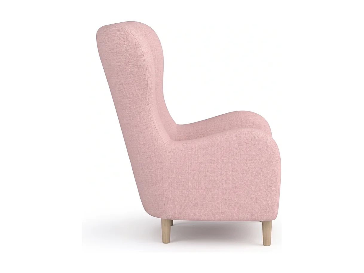 Fauteuil à oreilles BENETTO – fauteuil de détente élégant en tissu TWIST 16 rose