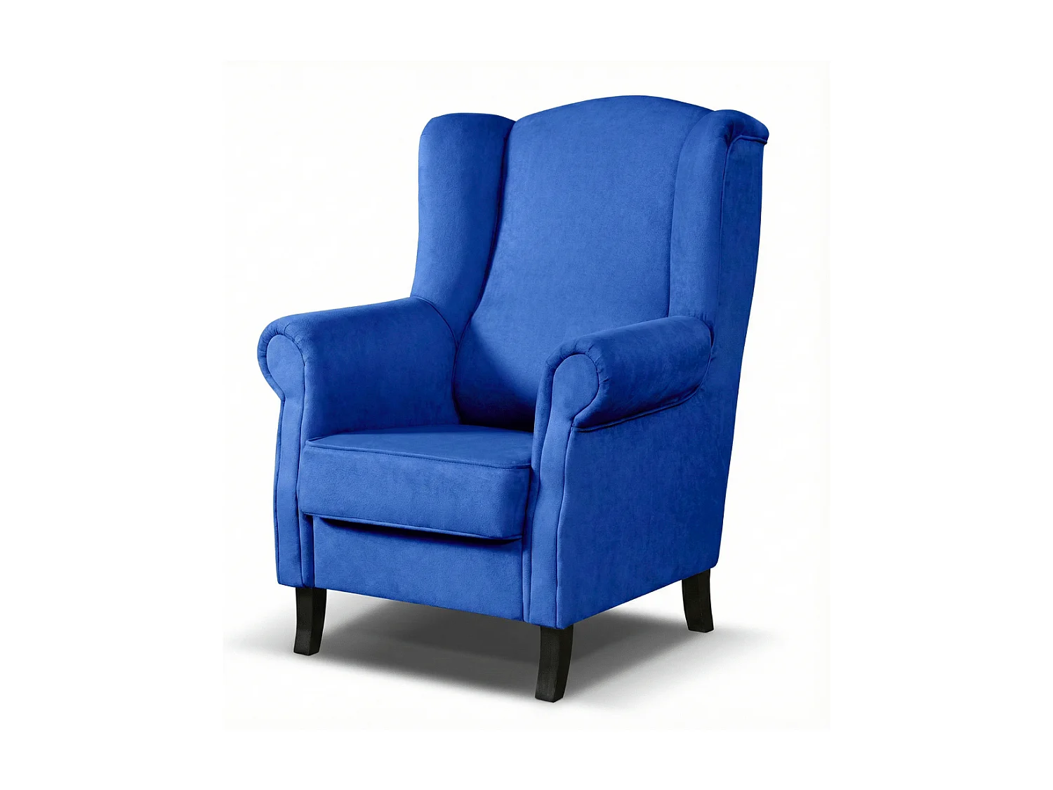 Elegante gestoffeerde fauteuil LIZBONA, in stof MANILA 39 donkerblauw