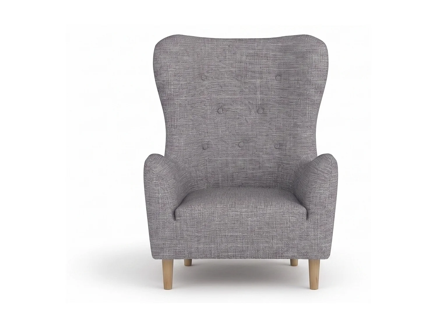 Fauteuil à oreilles BENETTO – fauteuil de détente élégant en tissu TWIST 19 gris