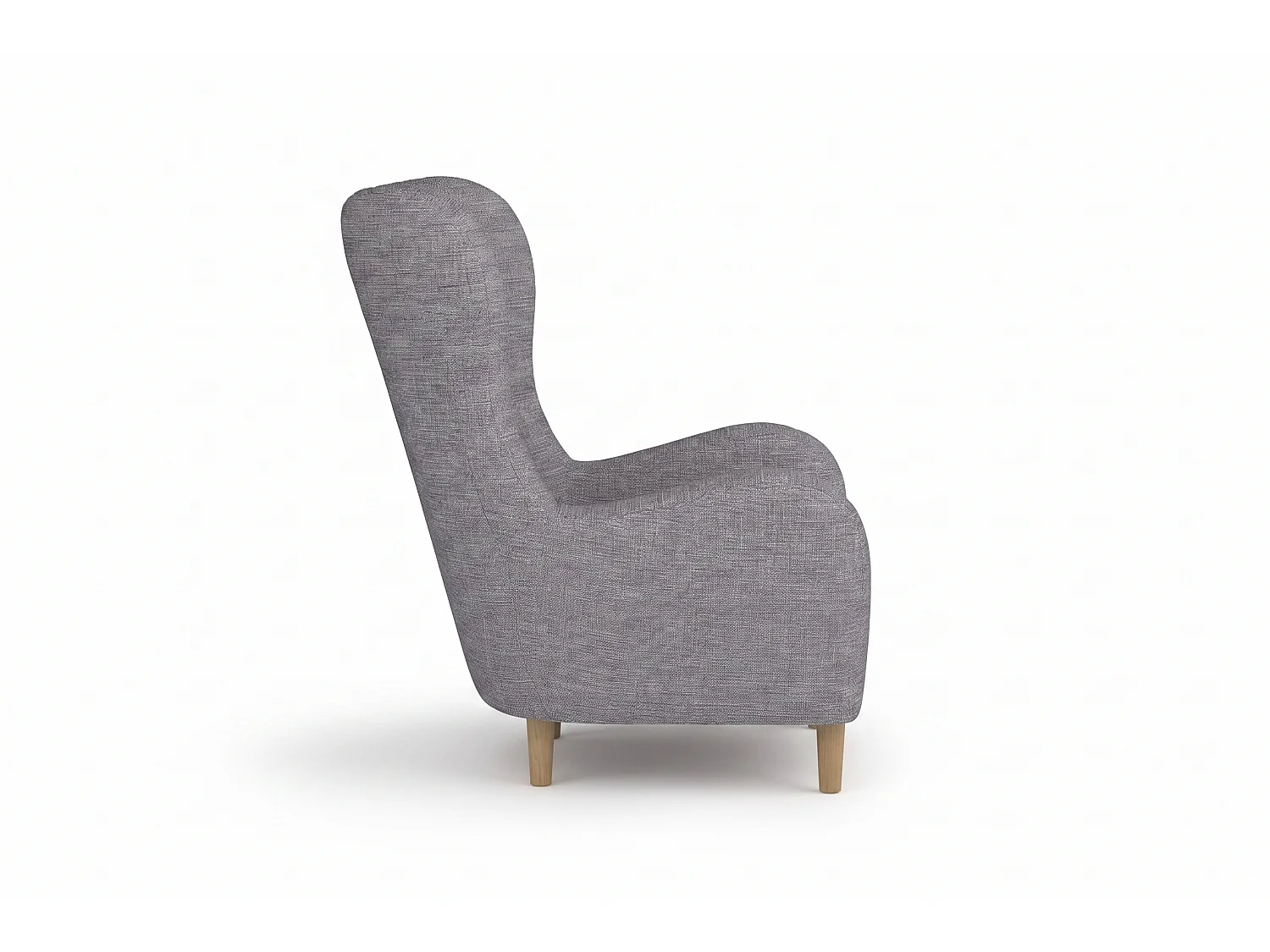 Fauteuil à oreilles BENETTO – fauteuil de détente élégant en tissu TWIST 19 gris