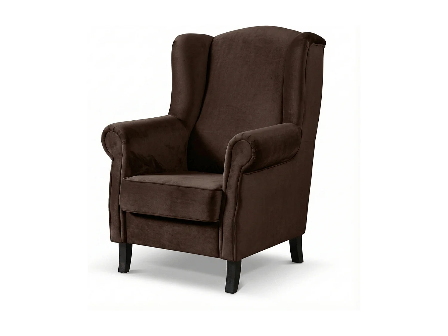 Eleganter Polstersessel LIZBONA, im Stoff MANILA 4 in Braun
