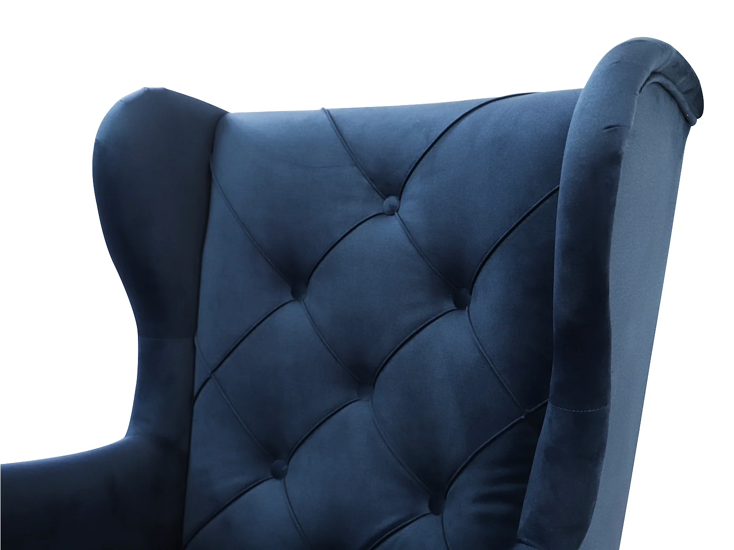 Fauteuil à oreilles YORK – fauteuil de détente élégant en tissu MONOLITH 77 bleu marine