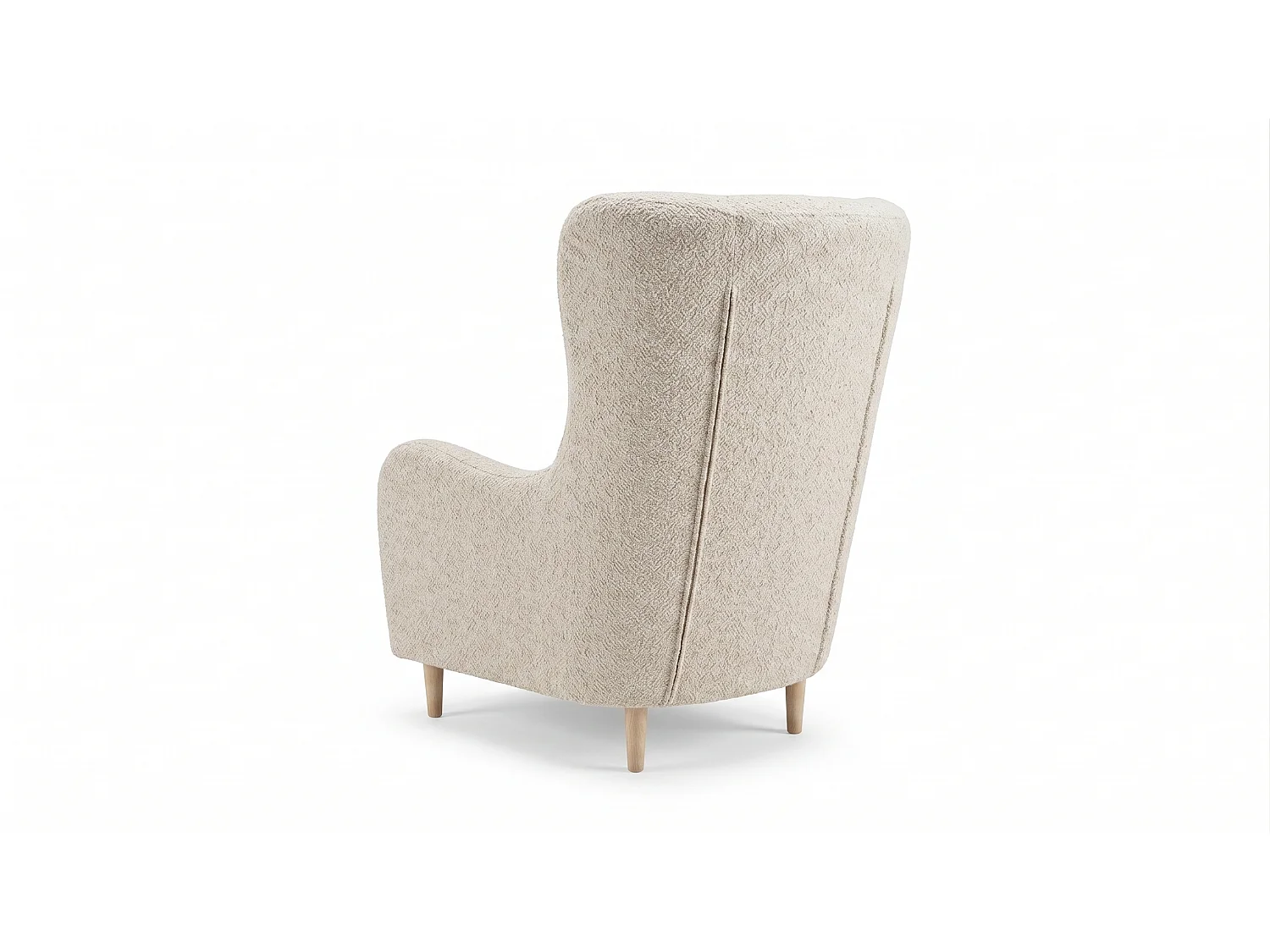 Fauteuil à oreilles BENETTO – fauteuil de détente élégant en tissu TWIST 19 beige