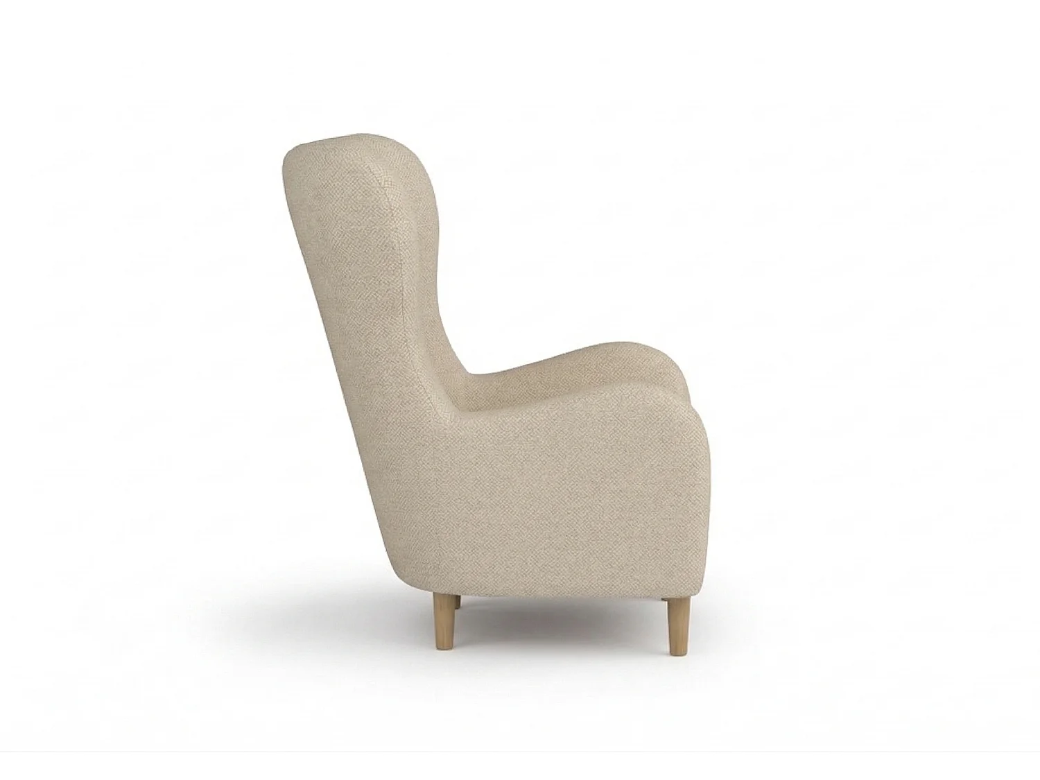 Fauteuil à oreilles BENETTO – fauteuil de détente élégant en tissu TWIST 19 beige
