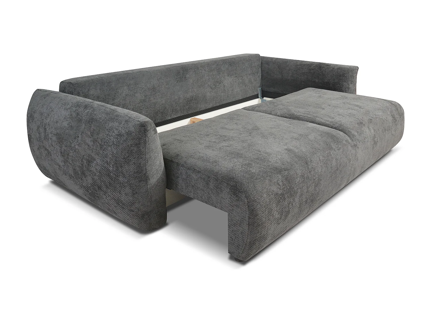 Canapé convertible ZEPHIRA 238 cm – canapé confortable avec coffre de rangement et surface de couchage 196 × 140 cm, gris