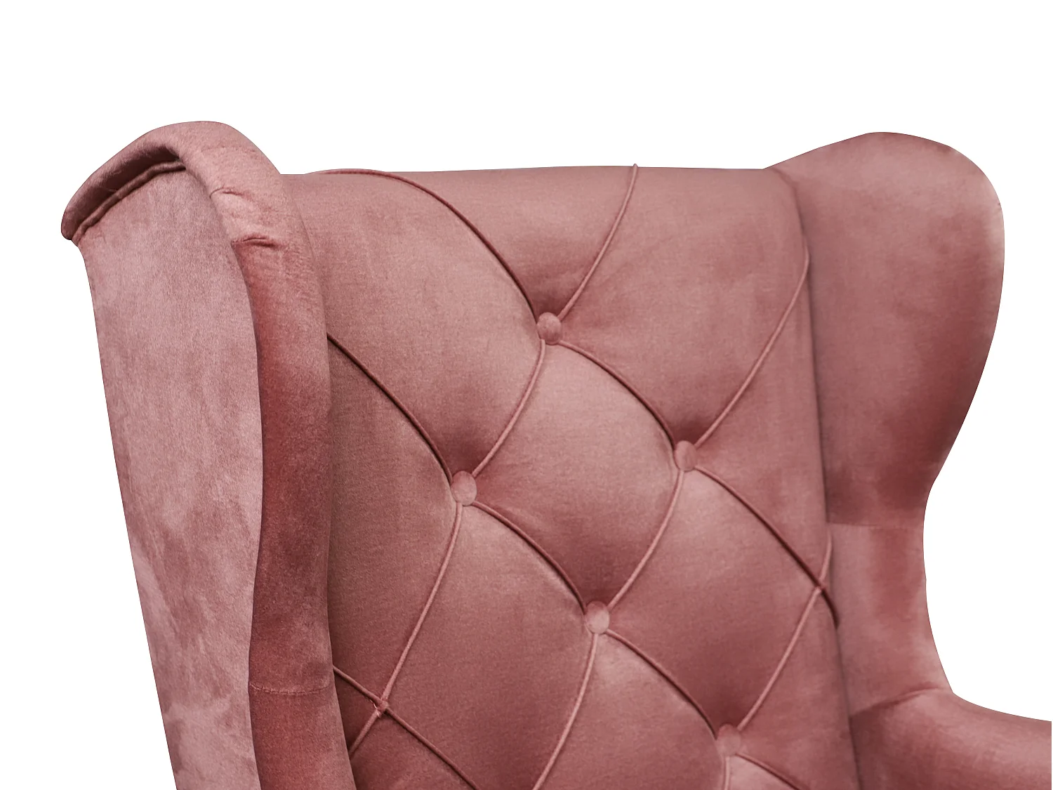 Fauteuil à oreilles YORK – fauteuil de détente élégant en tissu MONOLITH 63 rose