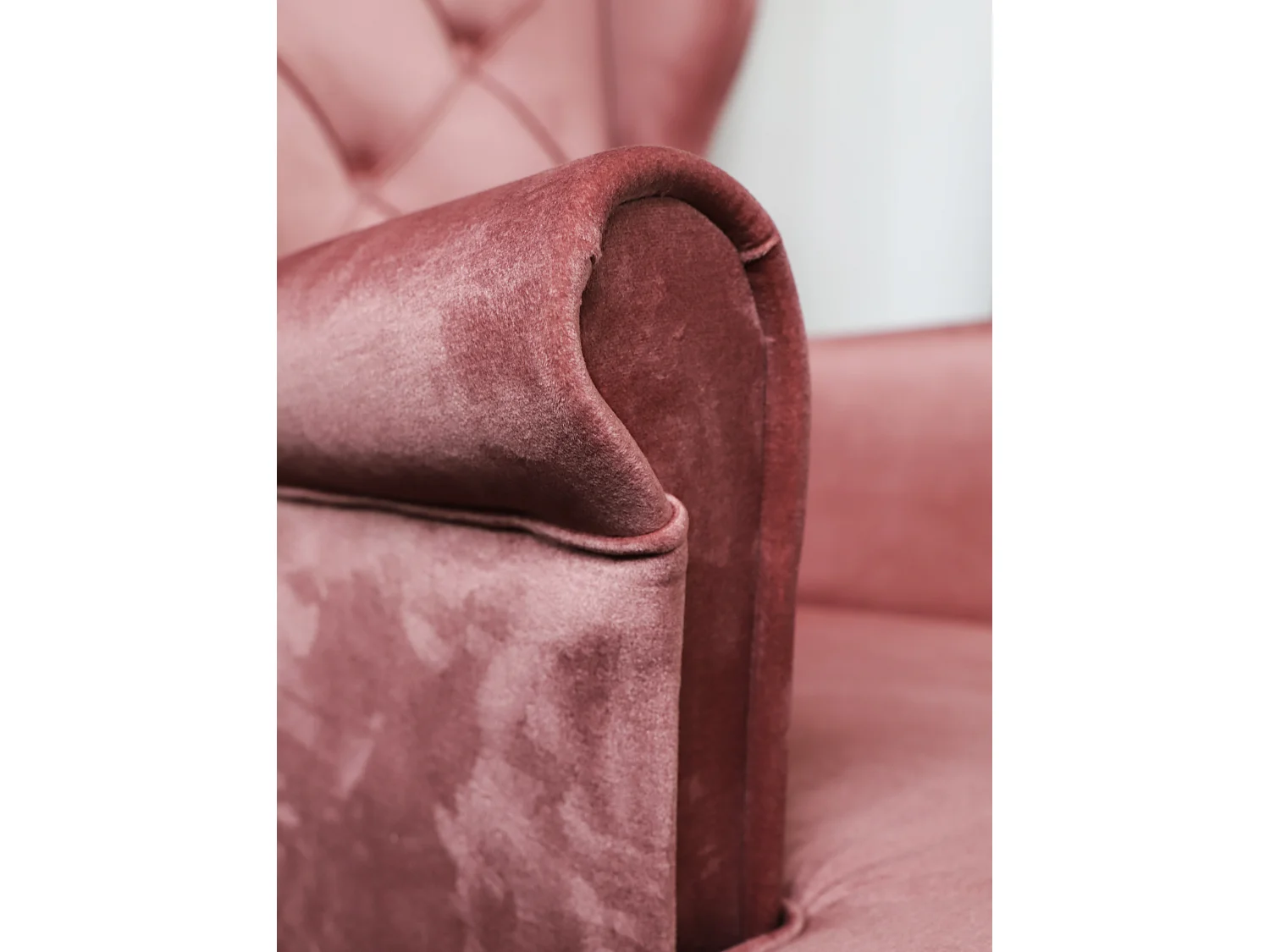 Fauteuil à oreilles YORK – fauteuil de détente élégant en tissu MONOLITH 63 rose