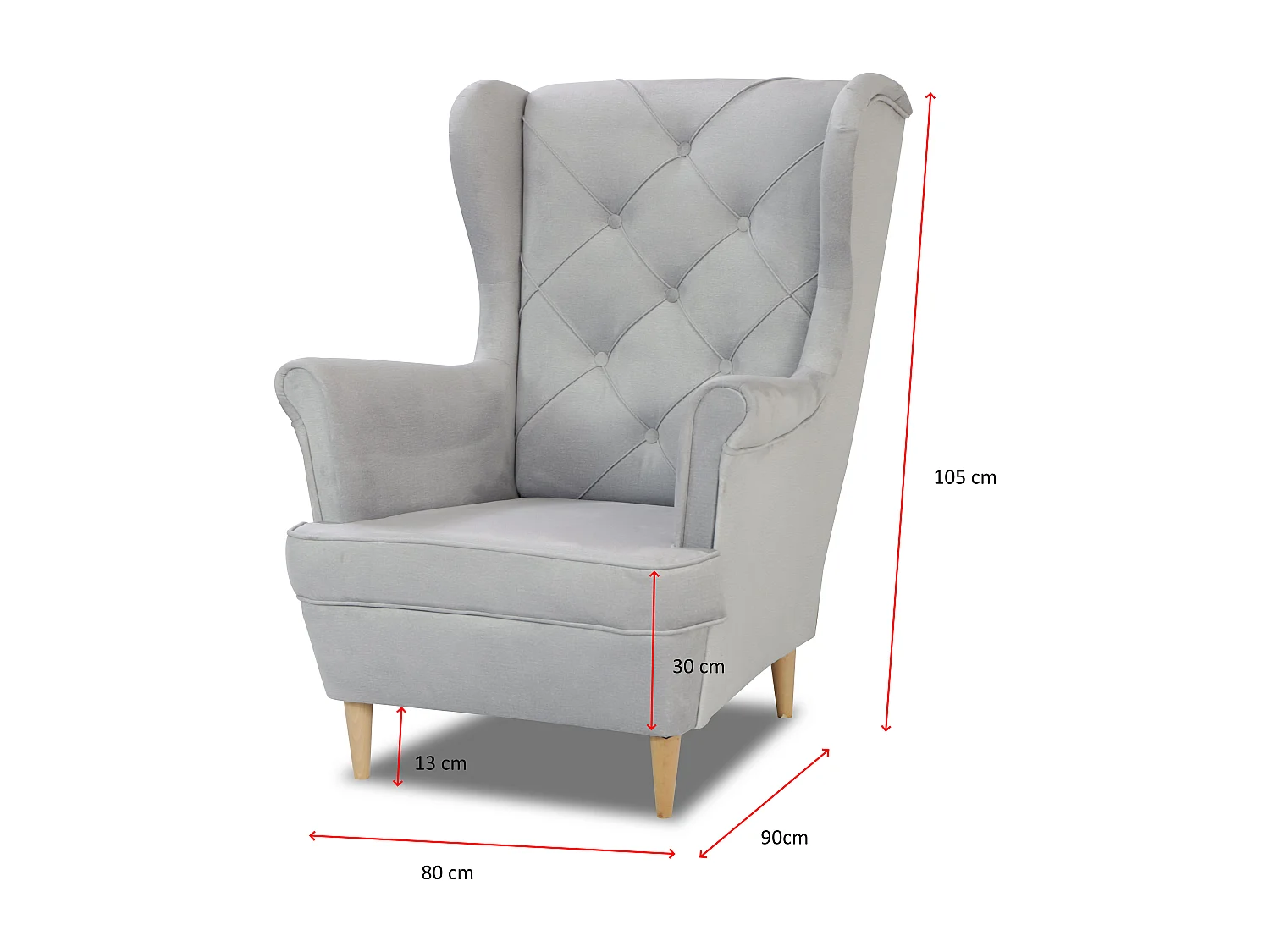 Fauteuil à oreilles YORK – fauteuil de détente élégant en tissu MONOLITH 63 rose
