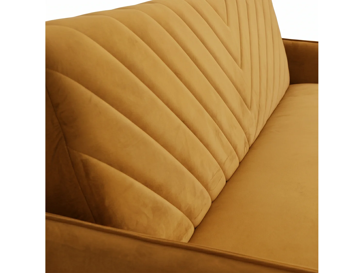 Canapé-lit MODENA 210 cm – élégant canapé convertible avec coffre de rangement et coutures décoratives en V, moutarde