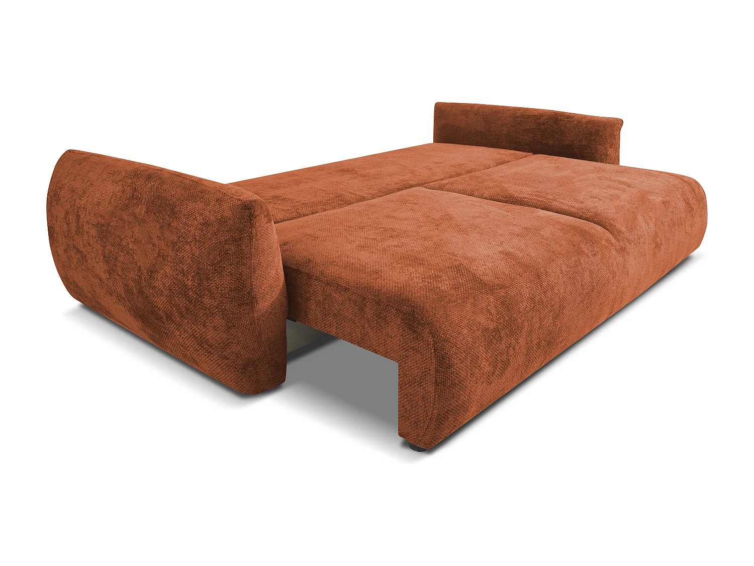 Canapé convertible ZEPHIRA 238 cm – canapé confortable avec coffre de rangement et surface de couchage 196 × 140 cm, terracotta