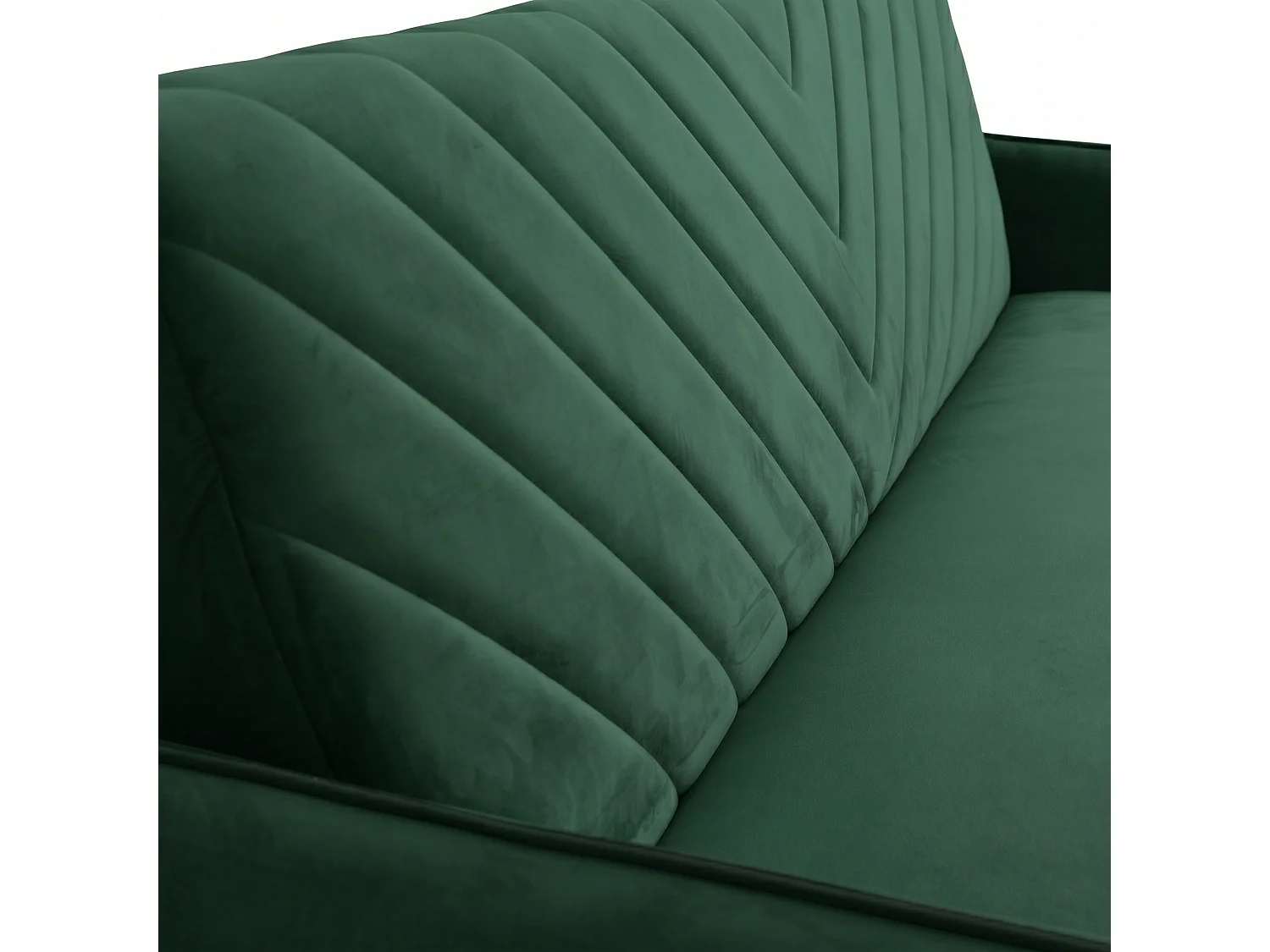 Canapé-lit MODENA 210 cm – élégant canapé convertible avec coffre de rangement et coutures décoratives en V, vert bouteille