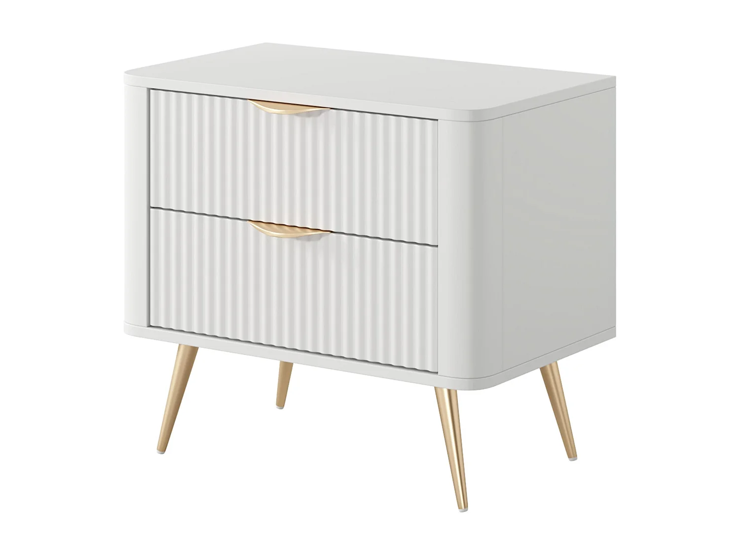 AX LIVING Moderne Nachttisch Vespasia Weiß 63,2 x 55,3 x 38 cm