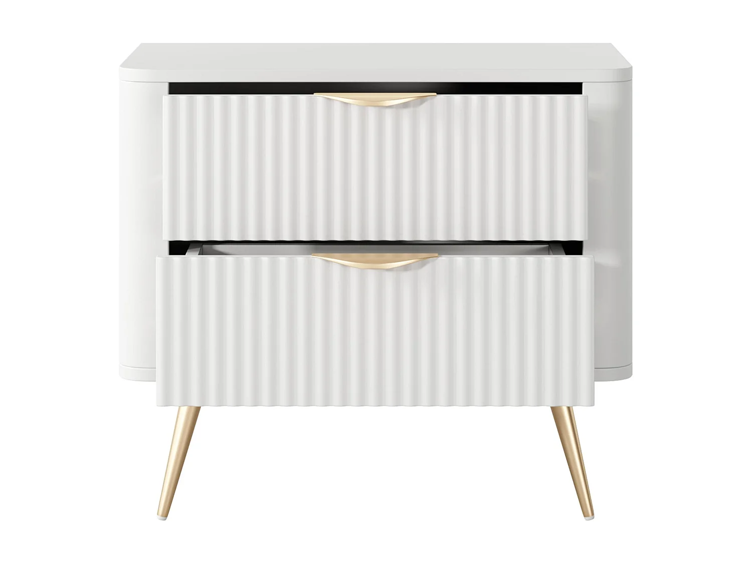 AX LIVING Moderne Nachttisch Vespasia Weiß 63,2 x 55,3 x 38 cm