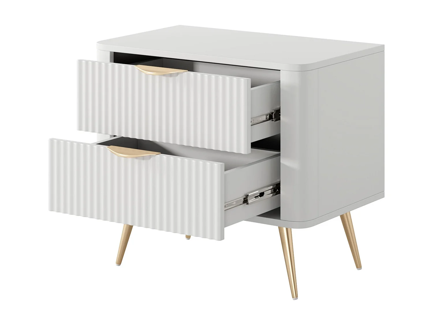 AX LIVING Moderne Nachttisch Vespasia Weiß 63,2 x 55,3 x 38 cm