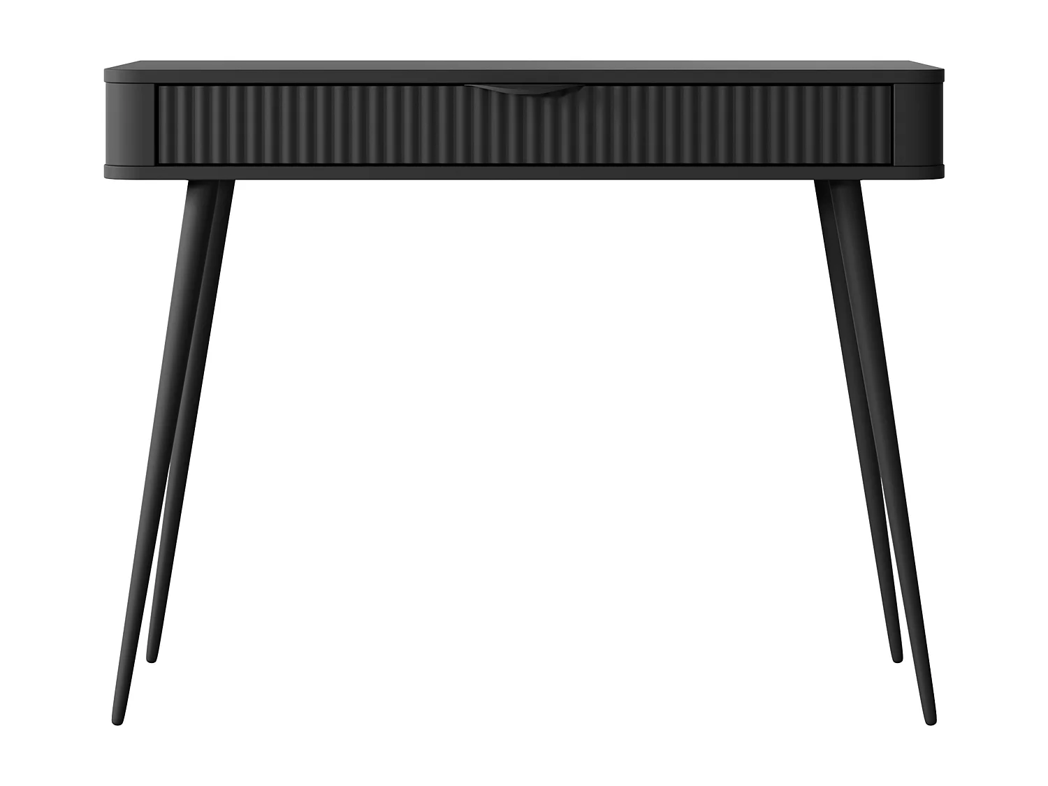 AX LIVING Vespasia kleiner Schminktisch schwarz 100,2 cm geriffelter