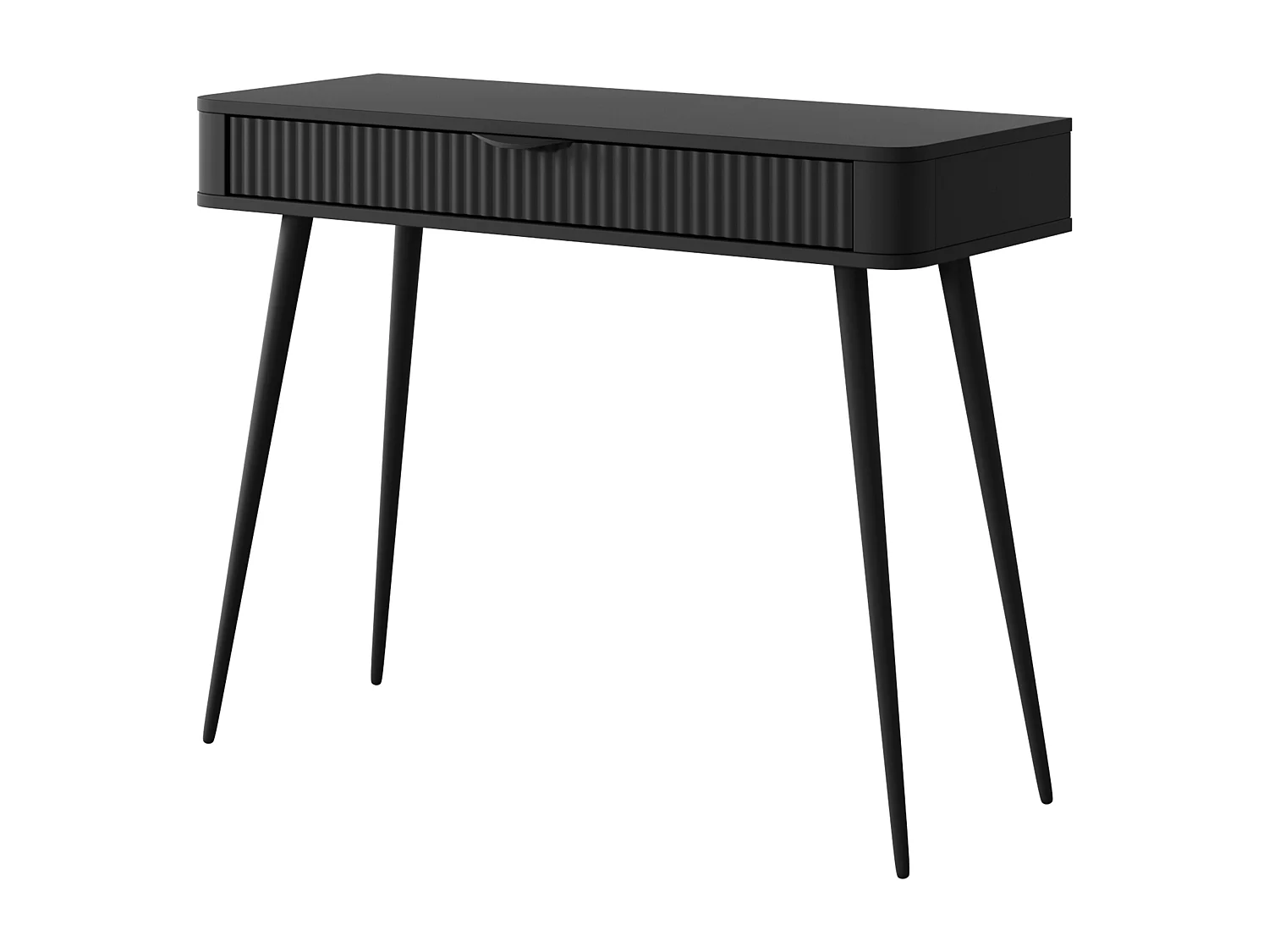 AX LIVING Vespasia kleiner Schminktisch schwarz 100,2 cm geriffelter