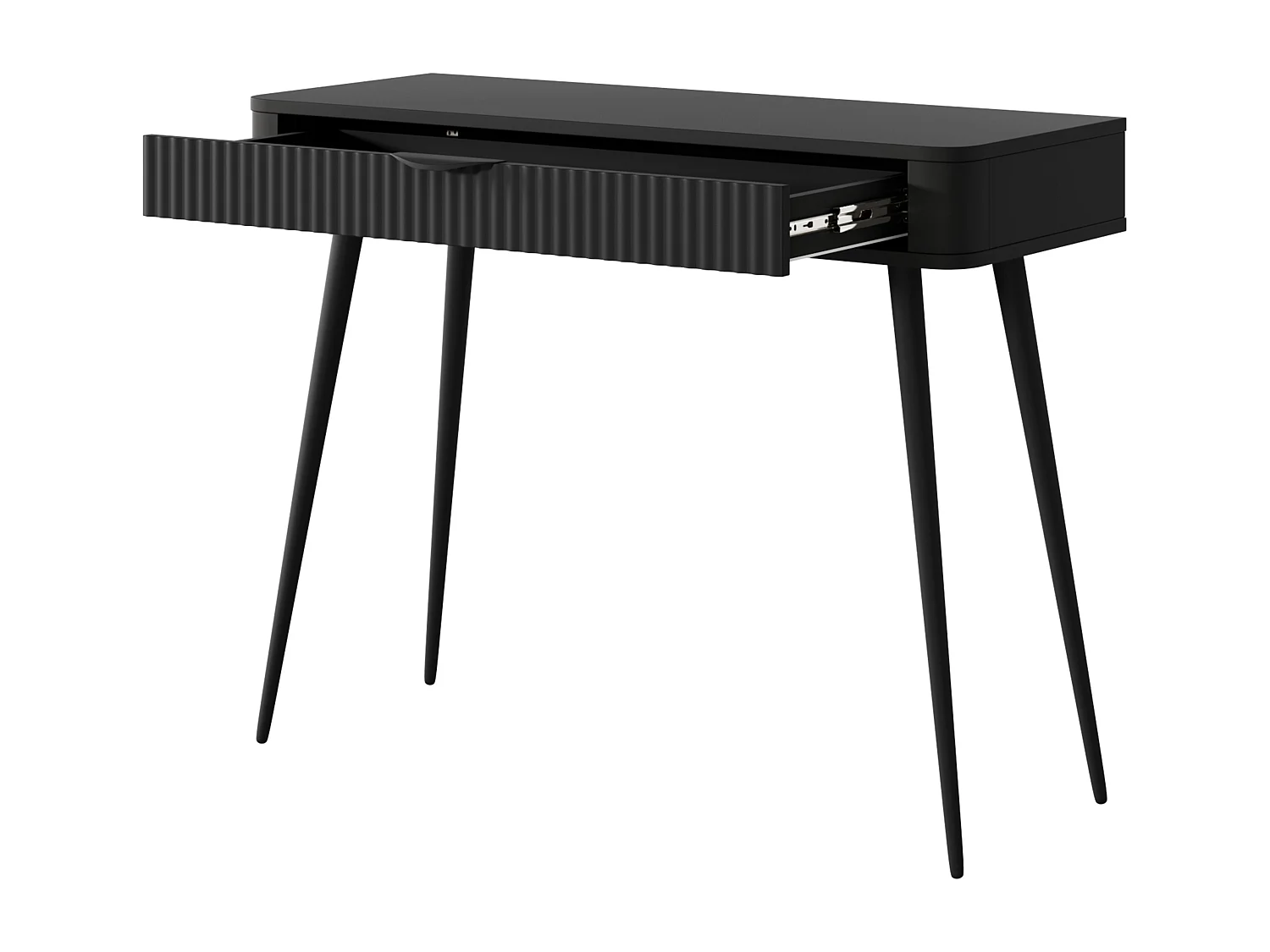 AX LIVING Vespasia kleiner Schminktisch schwarz 100,2 cm geriffelter